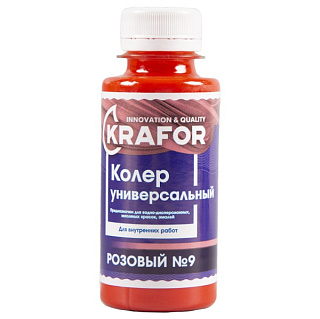 картинка Колер универсальный №9 розовый 100 мл Krafor от интернет-магазина К1-СТРОЙ