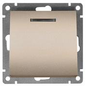 картинка Выключатель 1-клавишный 10А с подсветкой Шампань А0121-Br Universal Афина от интернет-магазина К1-СТРОЙ