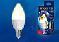 Лампа светодиодная диммируемая LED 7W E14 3000k свеча Uniel