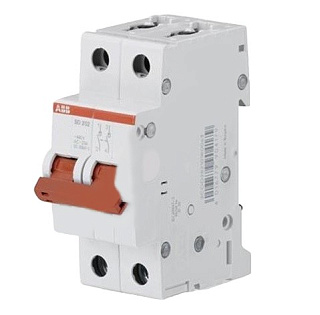 картинка Рубильник модульный 2-полюсный SD202/63 рычаг красный (выключатель нагрузки) ABB от интернет-магазина К1-СТРОЙ