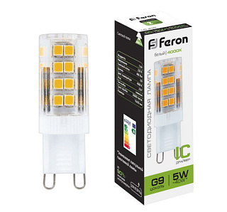 картинка Лампа светодиодная LB-432 G9 5W 4000K 25770 Feron от интернет-магазина К1-СТРОЙ
