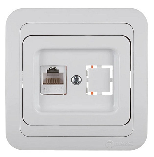картинка Компьютерная розетка Makel Mimoza RJ45 Cat 5e, белая от интернет-магазина К1-СТРОЙ