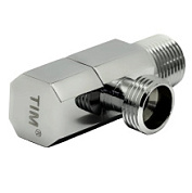 картинка Угловой кран 1/2"-1/2" хром квадратный с отражателем, BL5822 TIM от интернет-магазина К1-СТРОЙ