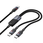 картинка Кабель для зарядки 2 в 1 Type-C на 2 Type-C PD 100W U139 1,2м черный HOCO от интернет-магазина К1-СТРОЙ