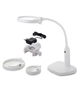 картинка Лупа настольная с подсветкой подставка/струбцина 2х120мм/5х75мм 7763 от интернет-магазина К1-СТРОЙ