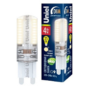 картинка Лампа светодиодная диммируемая LED-JCD-4W/WW/G9/CL/DIM SIZ03TR Uniel от интернет-магазина К1-СТРОЙ