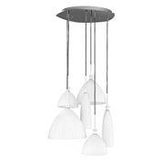 картинка 810160 (MD5011А-6W) Подвес AGOLA 6х40W E14 ХРОМ/БЕЛЫЙ (в комплекте) от интернет-магазина К1-СТРОЙ