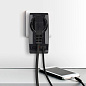 Разветвитель ЭРА SP-1e-USB-B на 1 розетку и 2 USB с заземлением, 16А, черный