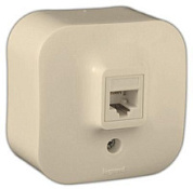 картинка Интернет розетка RJ45 наружная слоновая кость 782254 Legrand Quteo от интернет-магазина К1-СТРОЙ