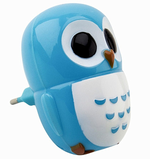 картинка Светильник светодиодный (ночник) LE LED NL-820 0,6W (Сова, цв. синий), LE062101-0010 LEEK от интернет-магазина К1-СТРОЙ