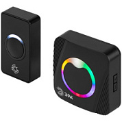 картинка Звонок дверной беспроводной RGB подсветка чёрный 36 мелодий POLYCOLOR C100 ЭРА от интернет-магазина К1-СТРОЙ