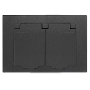 картинка Розетка 2-ая серия "Афина" 16А IP20 с/з с крышкой графит А0031-Gr Universal от интернет-магазина К1-СТРОЙ