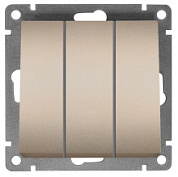 картинка Выключатель 3-клавишный 10А Шампань А0043-Br Universal Афина от интернет-магазина К1-СТРОЙ