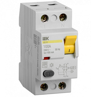 картинка Выключатель дифференциальный (УЗО) ВД1-63 2Р100А 100мА, MDV10-2-100-300 IEK от интернет-магазина К1-СТРОЙ