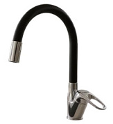 картинка Смеситель для кухни хром/черный H3010 Hansensberg от интернет-магазина К1-СТРОЙ