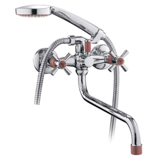 картинка Смеситель для ванны R22118-10 красный/хром Frud от интернет-магазина К1-СТРОЙ