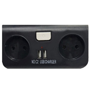 картинка Разветвитель сетевой 2 гнезда 2хUSB с выключателем ADU03 Электро от интернет-магазина К1-СТРОЙ