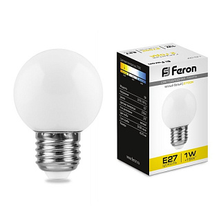 картинка Лампа светодиодная 1W 230V E27 2700K LB-37 25878 Feron от интернет-магазина К1-СТРОЙ