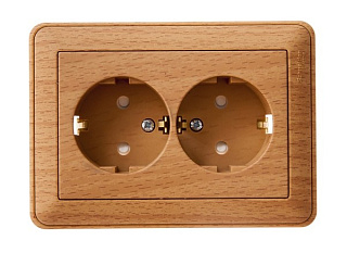 картинка Розетка 2-ая с заземлением бук Wessen 59 Schneider Electric от интернет-магазина К1-СТРОЙ