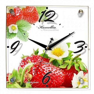 картинка Часы-стекло 8459 клубника Камелия  от интернет-магазина К1-СТРОЙ