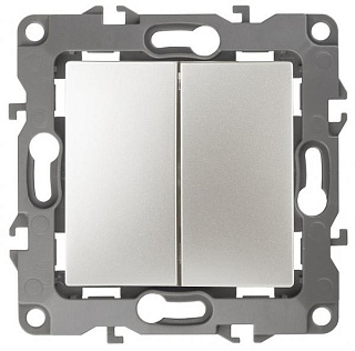 картинка Выключатель 2-клавишный, 12-1104-15, перламутр ЭРА от интернет-магазина К1-СТРОЙ