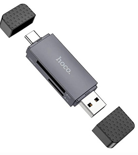 картинка Картридер HB45 2в1 (Micro SD/SD) USB/Type-C 2.0 Hoco от интернет-магазина К1-СТРОЙ