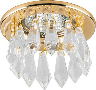 картинка Светильник встраиваемый потолочный DL4160 MR16 G5.3 прозрачно-золотистый Feron от интернет-магазина К1-СТРОЙ