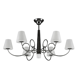 картинка Люстра потолочная Lightstar VORTICO 6+1х40W G9, чёрный/белый от интернет-магазина К1-СТРОЙ
