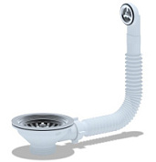 картинка Перелив для мойки с гибким круглым вертикальным корпусом, 3 1/2 N320S АНИ от интернет-магазина К1-СТРОЙ