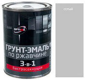 картинка Грунт-эмаль 3 в 1 быстросохнущая 0,8 кг серая 11598015 Optima от интернет-магазина К1-СТРОЙ