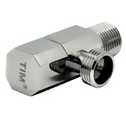 картинка Угловой кран 1/2"-1/2" хром квадратный с отражателем, BL5822 TIM от интернет-магазина К1-СТРОЙ