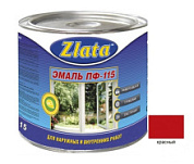 картинка Краска Эмаль красная ПФ-115 0,8 кг Zlata от интернет-магазина К1-СТРОЙ