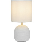 картинка Настольная лампа 7044-502 1 * Е14 40 Вт керамика белая с абажуром Rivoli Sheron от интернет-магазина К1-СТРОЙ