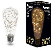 картинка Лампа светодиодная 3W E27 2700K ST64 LB 380 41674 Feron от интернет-магазина К1-СТРОЙ