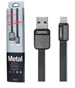 картинка USB кабель для iPhone 1м Remax Metal iOS от интернет-магазина К1-СТРОЙ