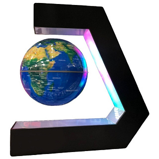 картинка Магнитный левитирующий глобус с подсветкой 10 см черный от интернет-магазина К1-СТРОЙ