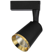 картинка Светодиодный светильник AL111 трековый на шинопровод 20W 4000K 35 градусов, черный с золотой рамкой 32451 Feron от интернет-магазина К1-СТРОЙ