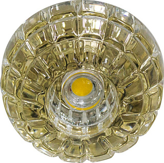 картинка Светильник встраиваемый светодиодный JD87 10W 3000K прозрачно-золотистый Feron от интернет-магазина К1-СТРОЙ