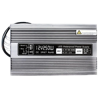 картинка Трансформатор LED 250w 12v IP 67 от интернет-магазина К1-СТРОЙ