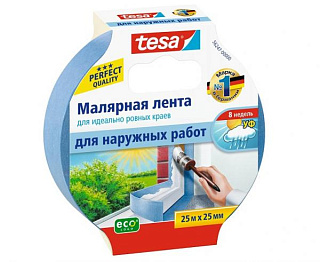 картинка Малярная лента для наружных работ синяя, 25мм*25м Tesa от интернет-магазина К1-СТРОЙ