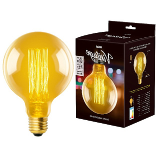 картинка Лампа накаливания шар Vintage IL-V-G125-60/GOLDEN/E27 ТМ Uniel от интернет-магазина К1-СТРОЙ