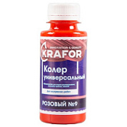 картинка Колер универсальный №9 розовый 100 мл Krafor от интернет-магазина К1-СТРОЙ