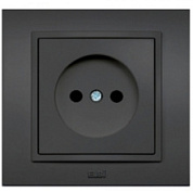 картинка Розетка без заземления черный Elbi от интернет-магазина К1-СТРОЙ