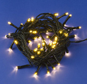 картинка Светодиодная гирлянда теплый свет 100 ламп зеленый шнур 5м. от интернет-магазина К1-СТРОЙ