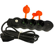 картинка Сетевой фильтр 1.8м на 3 гнезда и 2 USB-портов с заглушкой CP-U6614 от интернет-магазина К1-СТРОЙ