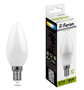 картинка Лампа светодиодная свеча 9W 230V E14 4000K LB-570 25799 Feron от интернет-магазина К1-СТРОЙ