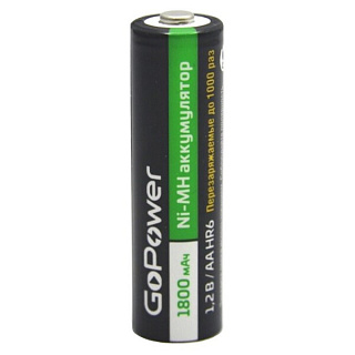 картинка Батарейка аккумуляторная AA 1800mAh GoPower от интернет-магазина К1-СТРОЙ