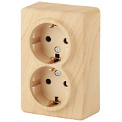 картинка Розетка 2х2P+E Schuko 11-2205-11, 16A-250В IP20 ОУ, сосна Эксперт Эра от интернет-магазина К1-СТРОЙ