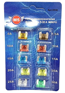 картинка Предохранитель флажковый MICRO набор 8шт 5-30А 0530 от интернет-магазина К1-СТРОЙ
