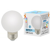 картинка Лампа декоративная светодиодная форма шар, матовая LED-G60-3W-3000K-E27-FR-С Volpe от интернет-магазина К1-СТРОЙ